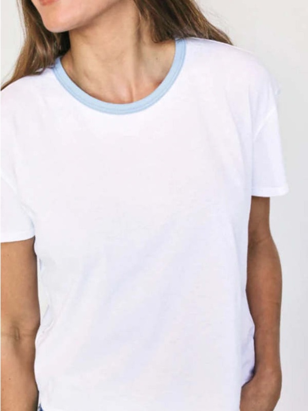 NWT Perfect White Tee Mixology Keys Ringer White Short Sleeve Tee Crewneck Large